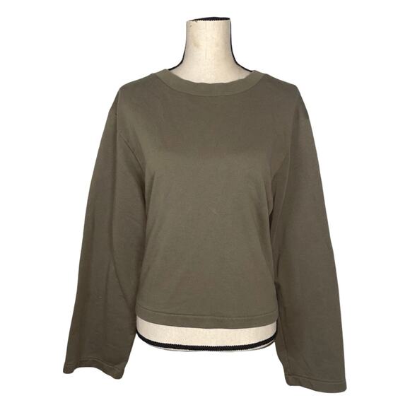 Varley Weymouth Olive Green Open Tie Back Sweatshirt Size: M - Picture 4 of 7